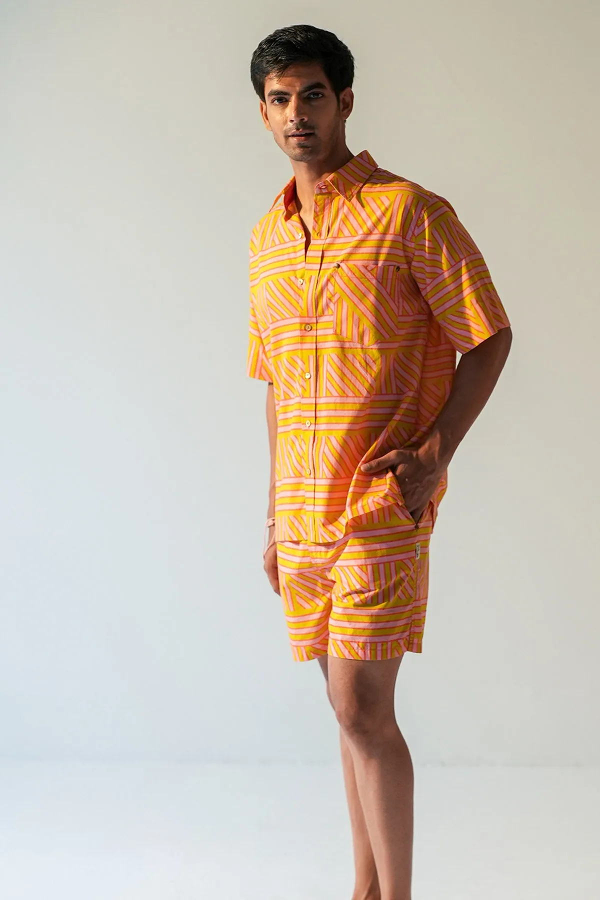 Multicolor Heavy Poplin Shorts