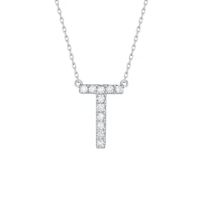 My Type 0.16ct "T" Lab Grown Diamond Necklace <br> NL-00165WHT