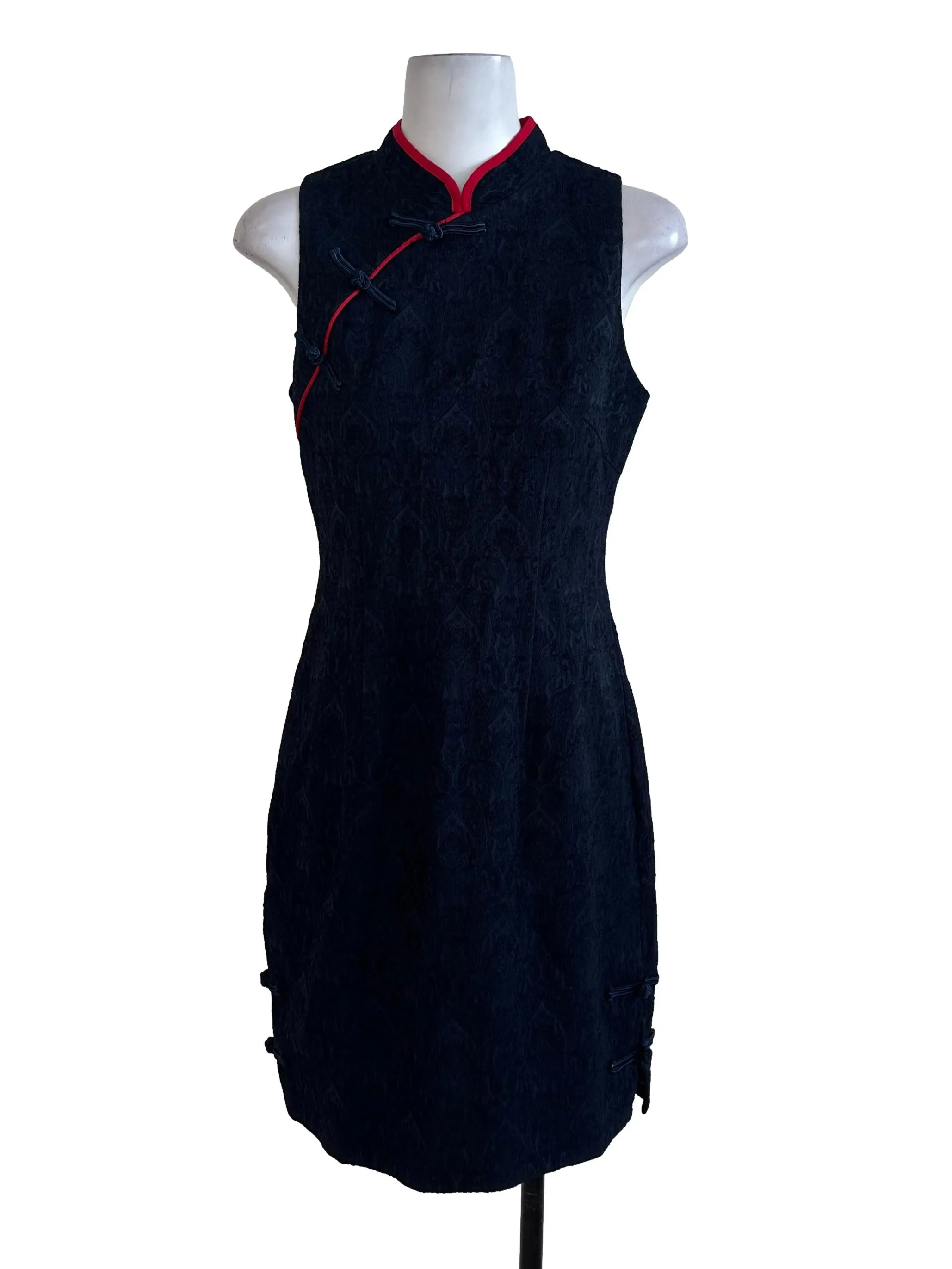 Navy Blue Textured Dress