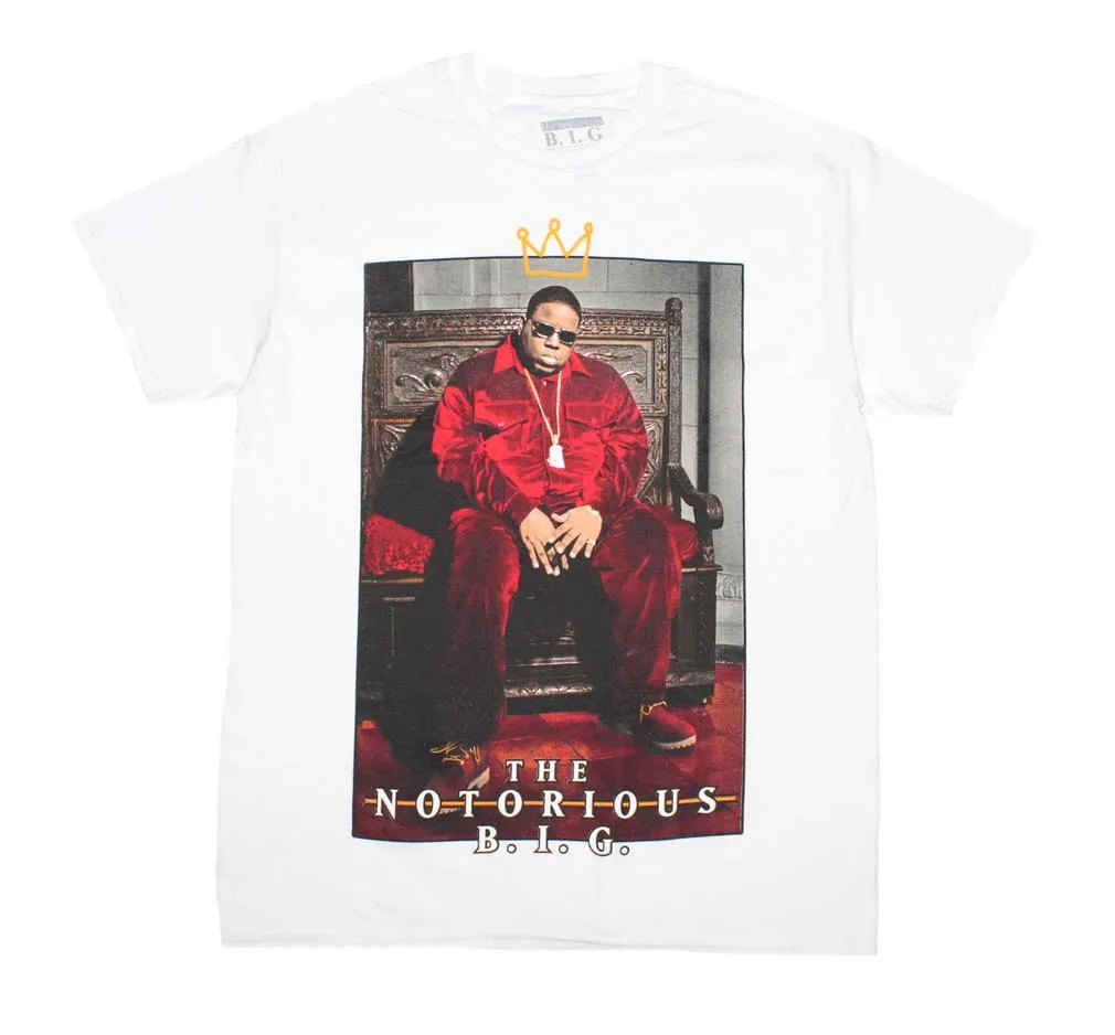 Notorious B.I.G. Biggie Crown Throne White T-Shirt
