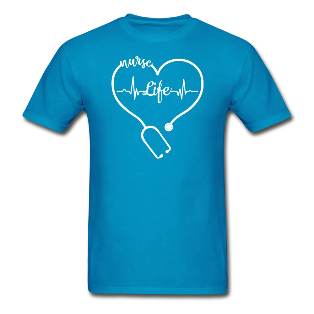Nurse Life Heartbeat Stethoscope Heart Gildan Ultra Cotton Adult T-Shirt
