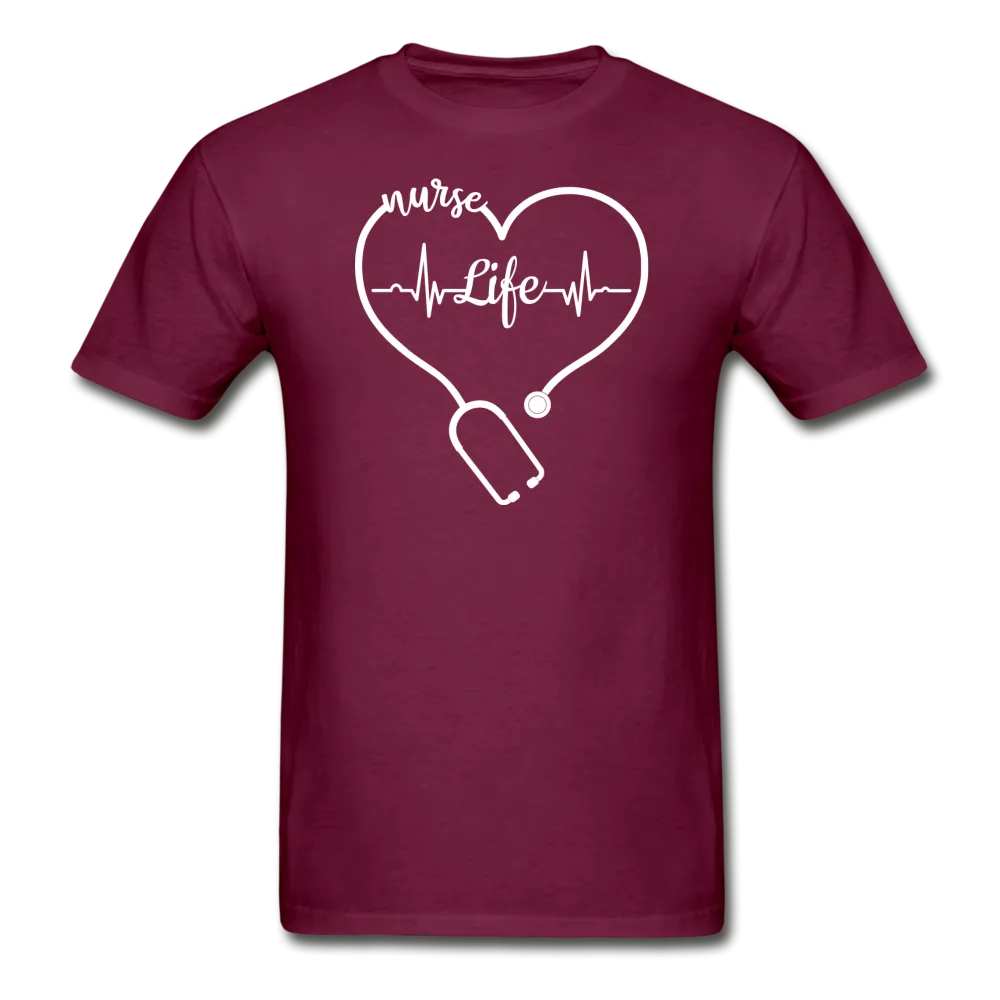 Nurse Life Heartbeat Stethoscope Heart Gildan Ultra Cotton Adult T-Shirt