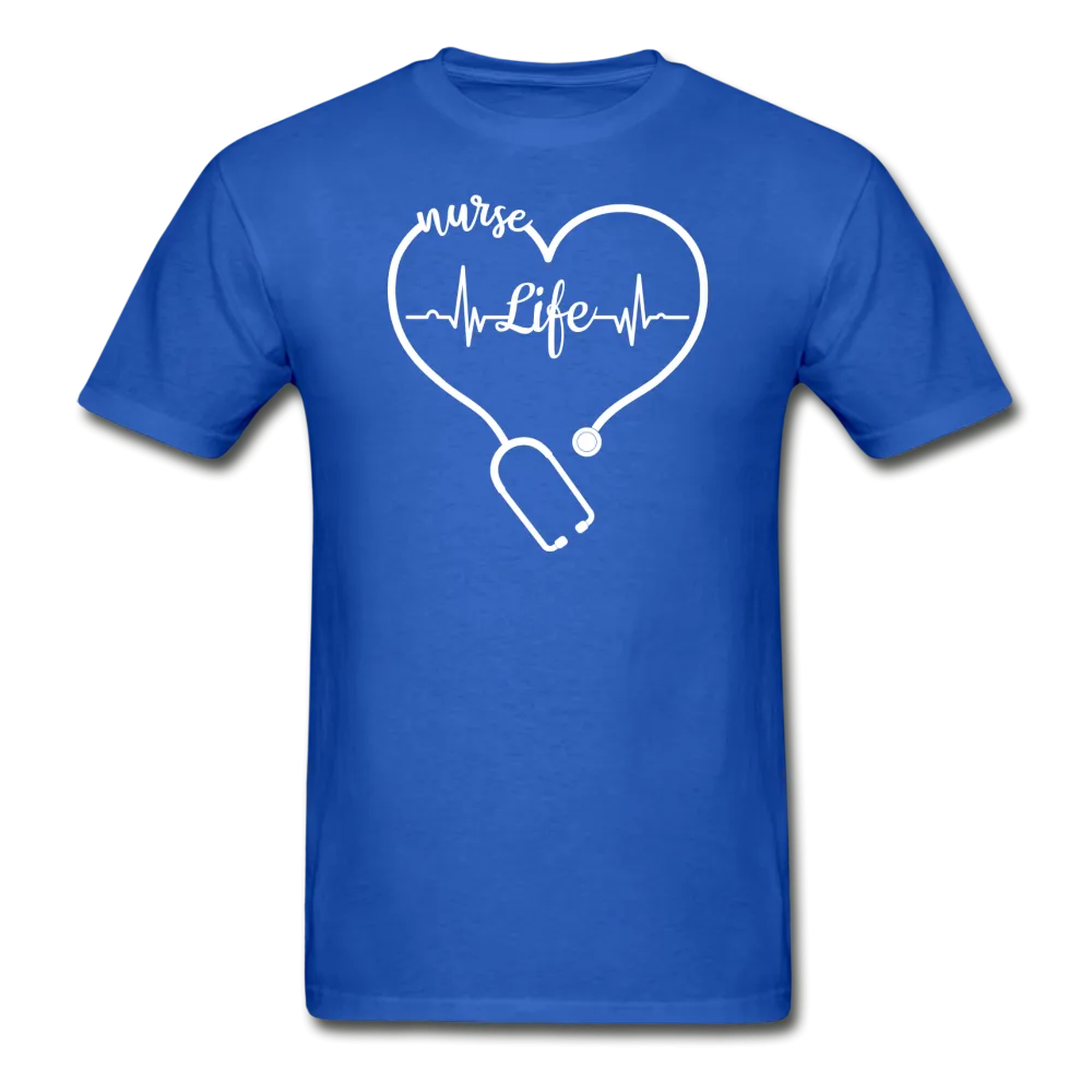 Nurse Life Heartbeat Stethoscope Heart Gildan Ultra Cotton Adult T-Shirt