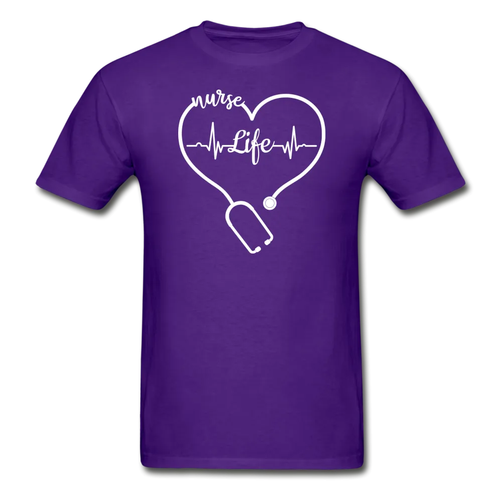 Nurse Life Heartbeat Stethoscope Heart Gildan Ultra Cotton Adult T-Shirt