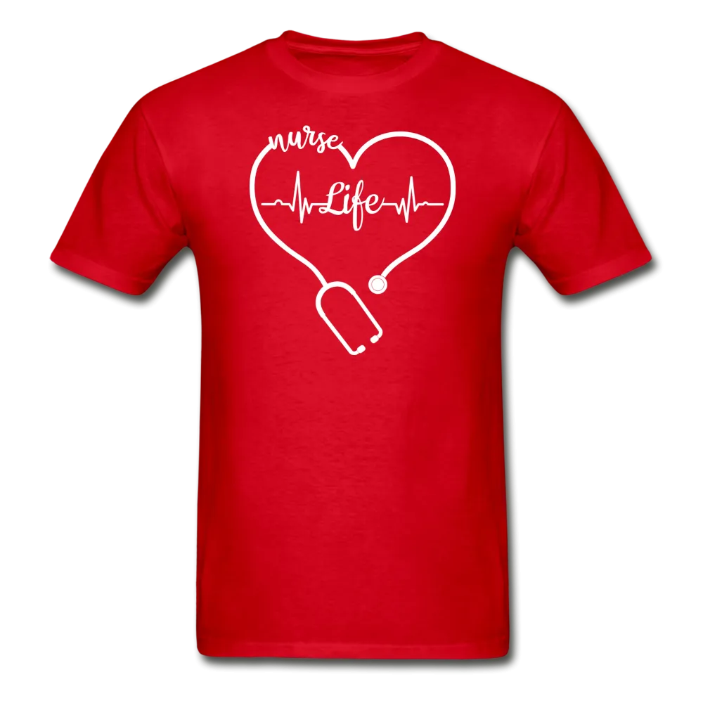 Nurse Life Heartbeat Stethoscope Heart Gildan Ultra Cotton Adult T-Shirt