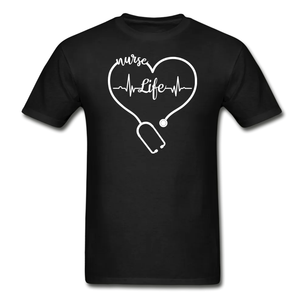 Nurse Life Heartbeat Stethoscope Heart Gildan Ultra Cotton Adult T-Shirt