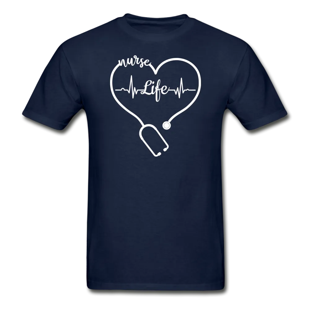 Nurse Life Heartbeat Stethoscope Heart Gildan Ultra Cotton Adult T-Shirt