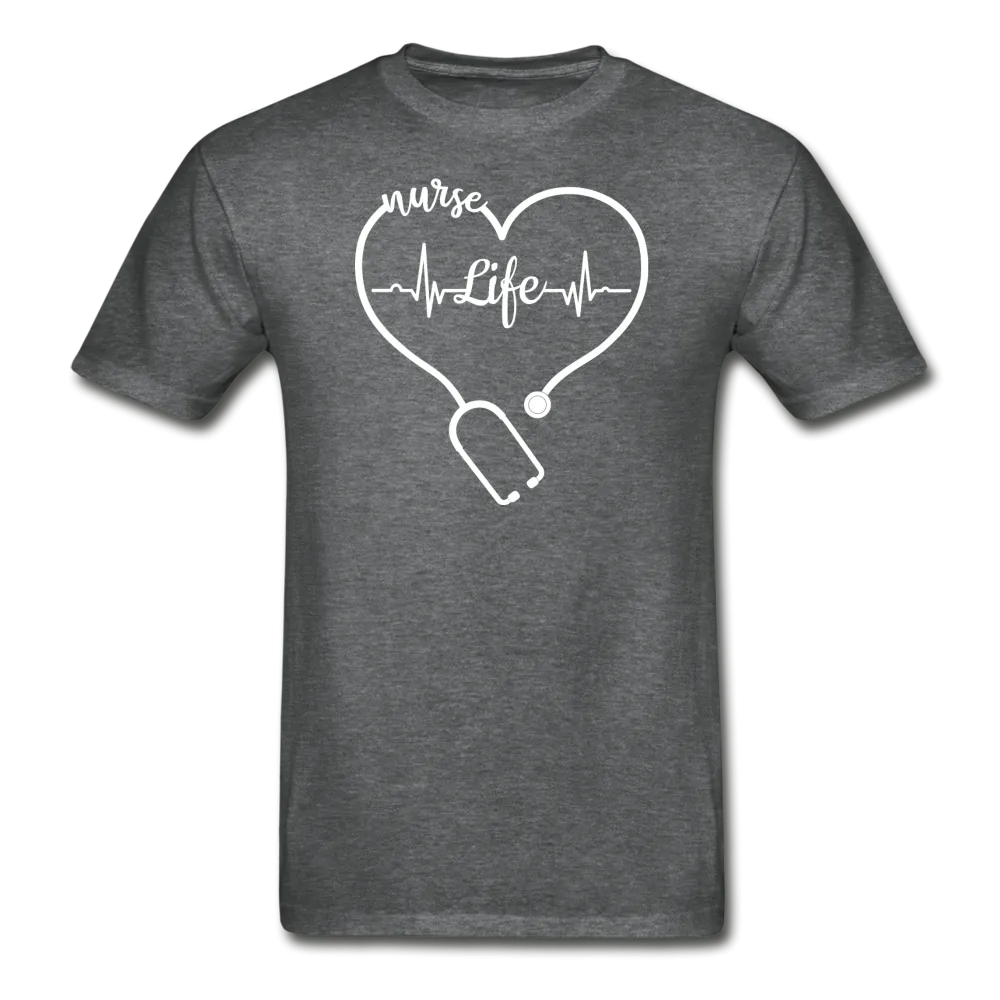 Nurse Life Heartbeat Stethoscope Heart Gildan Ultra Cotton Adult T-Shirt