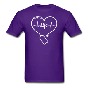 Nurse Life Heartbeat Stethoscope Heart Gildan Ultra Cotton Adult T-Shirt