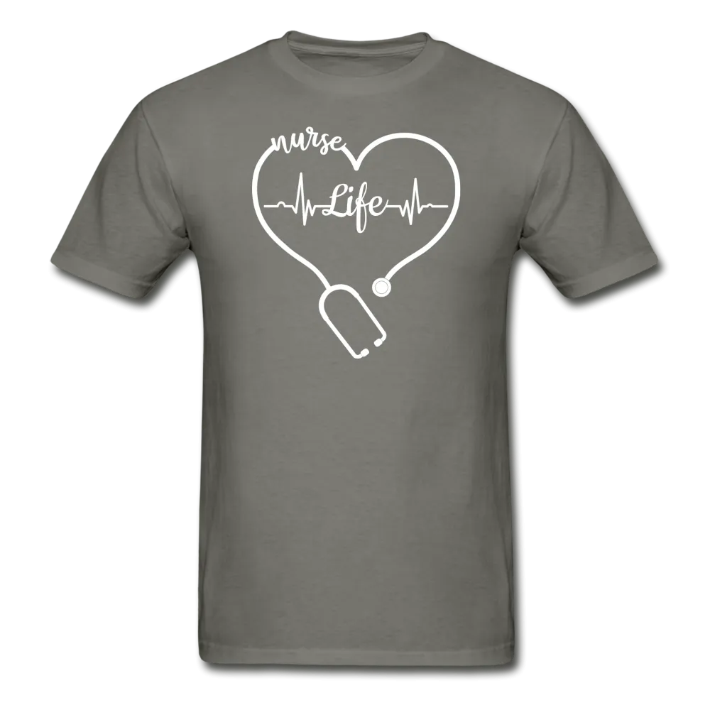 Nurse Life Heartbeat Stethoscope Heart Gildan Ultra Cotton Adult T-Shirt