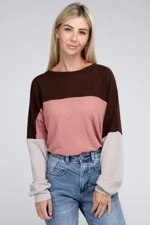 Nuvi Apparel Color Block Waffle T-Shirt