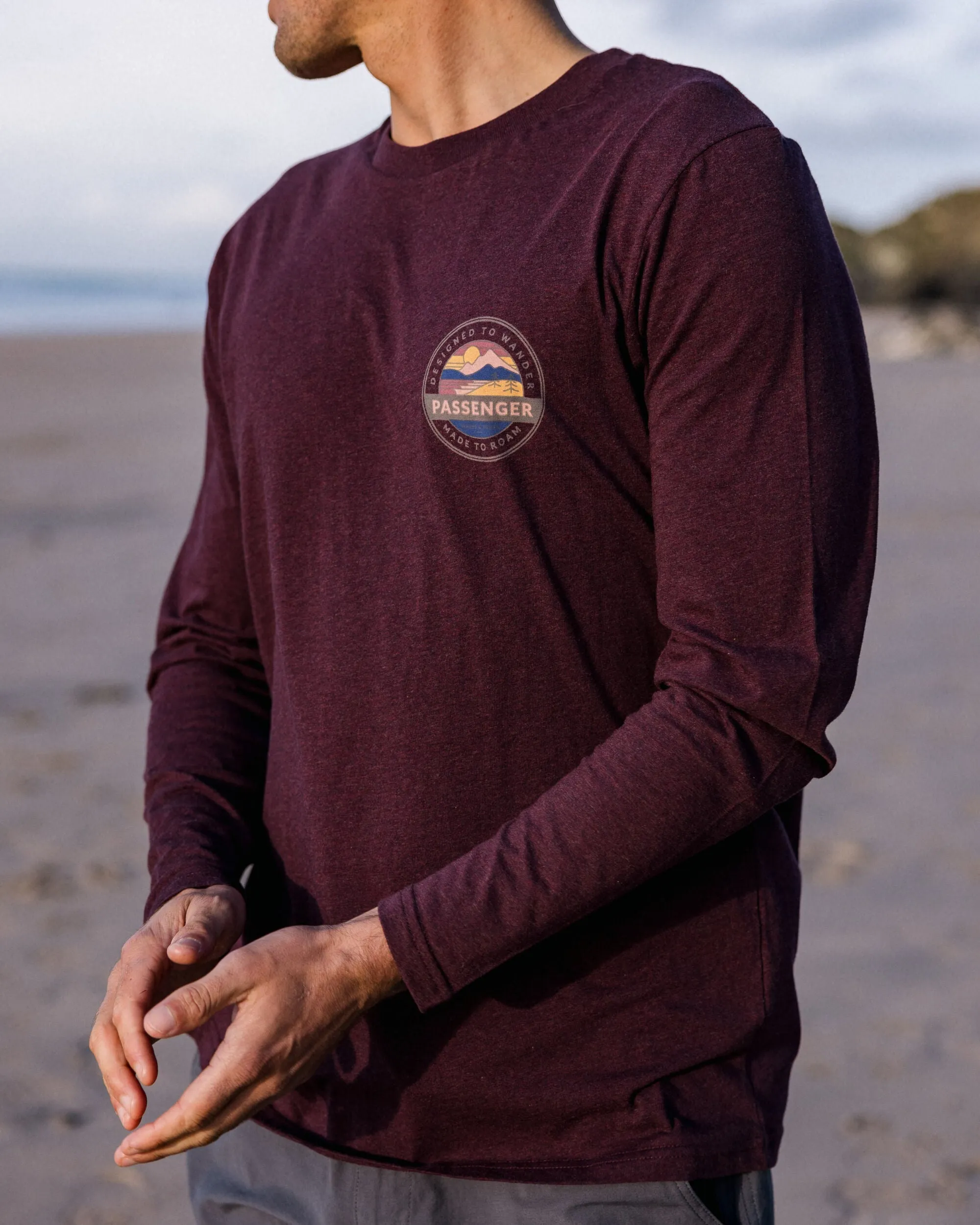 Odyssey Recycled Cotton LS T-Shirt - Wine Marl