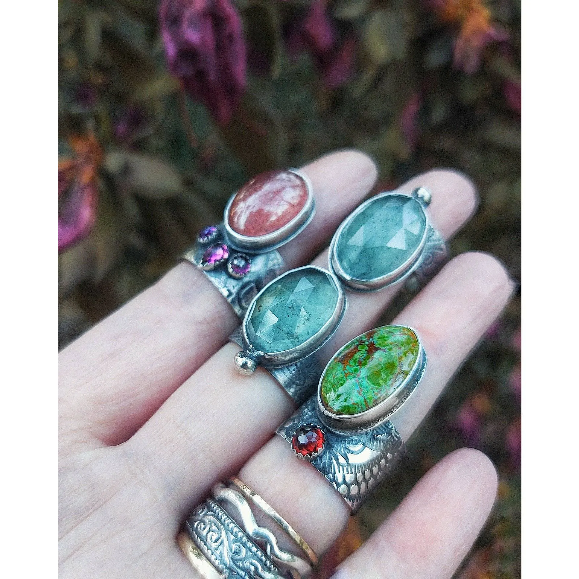 OFFSET GEMSTONE - ©Flora Statement Ring - Ready to Ship