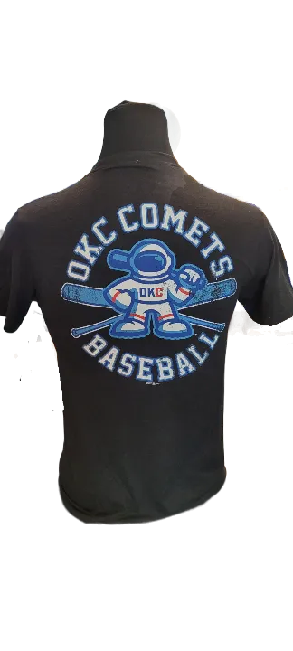 OKC Comets Duel Bats Astro Black Backer Tee