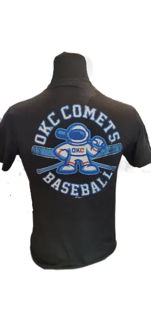 OKC Comets Duel Bats Astro Black Backer Tee