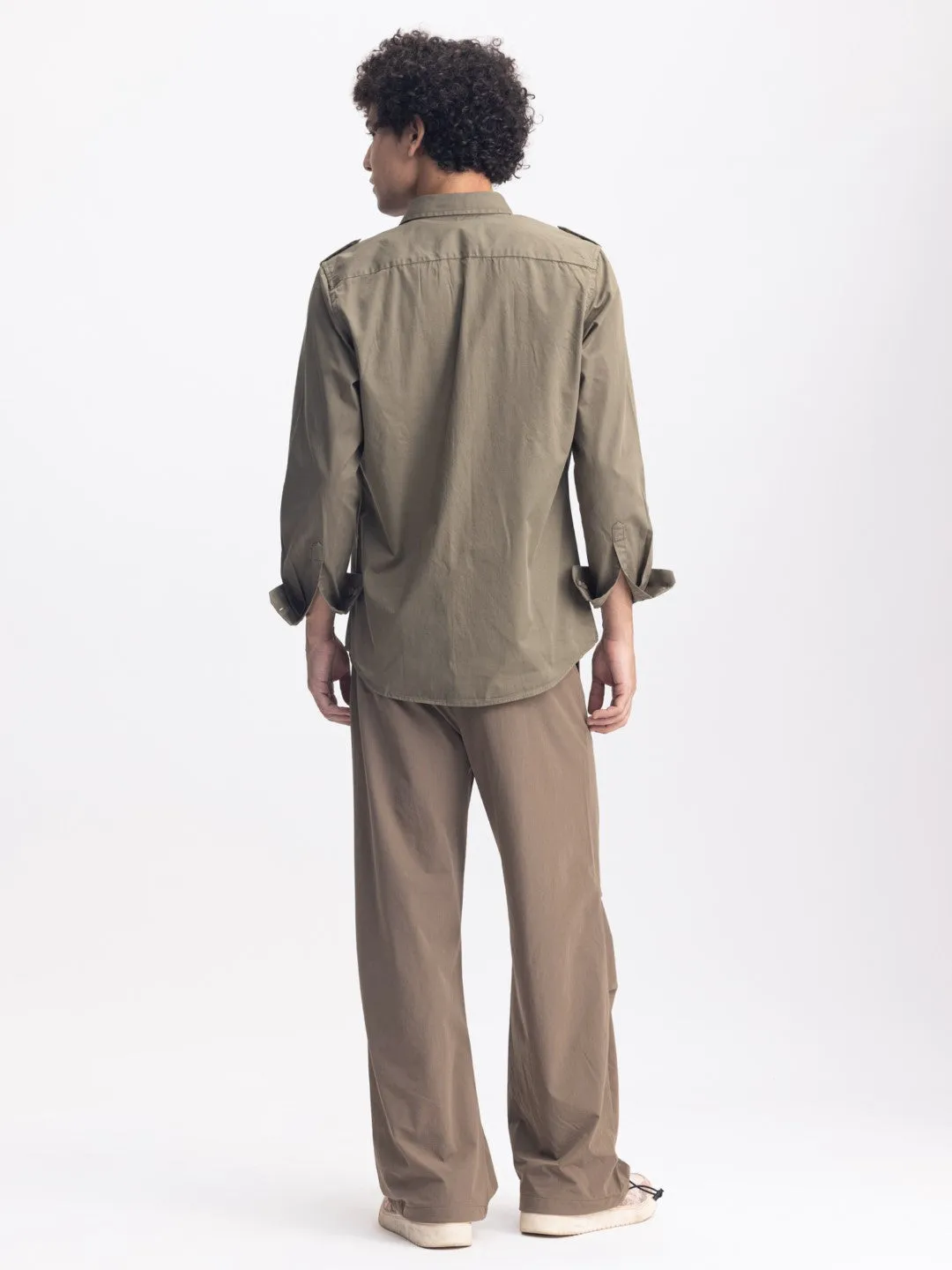 Olive Cotton Utility Shirt