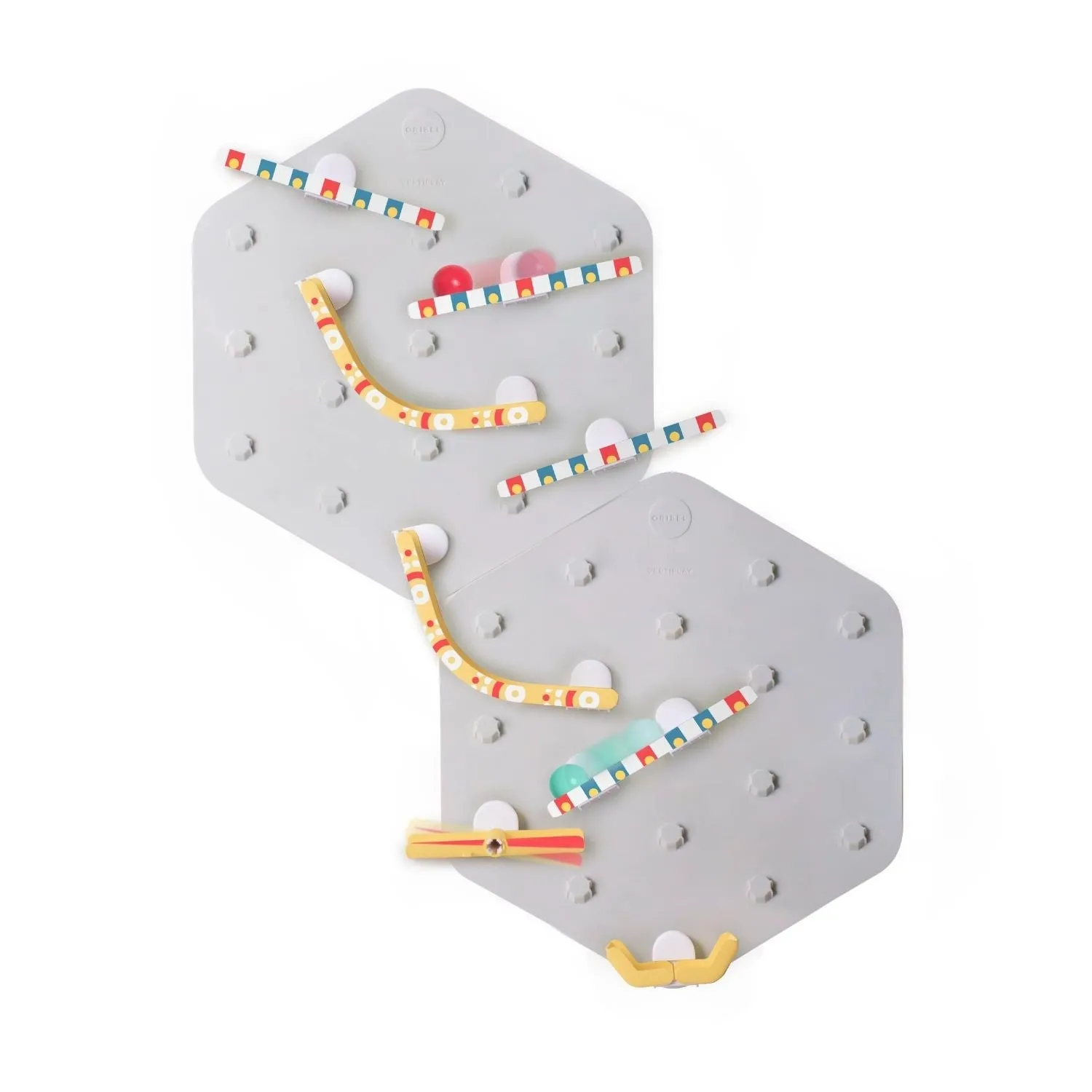 Oribel Vertiplay STEM Marble Run Wall Toy Part - 1 Base Board   1 Wooden Ball   End Connectors