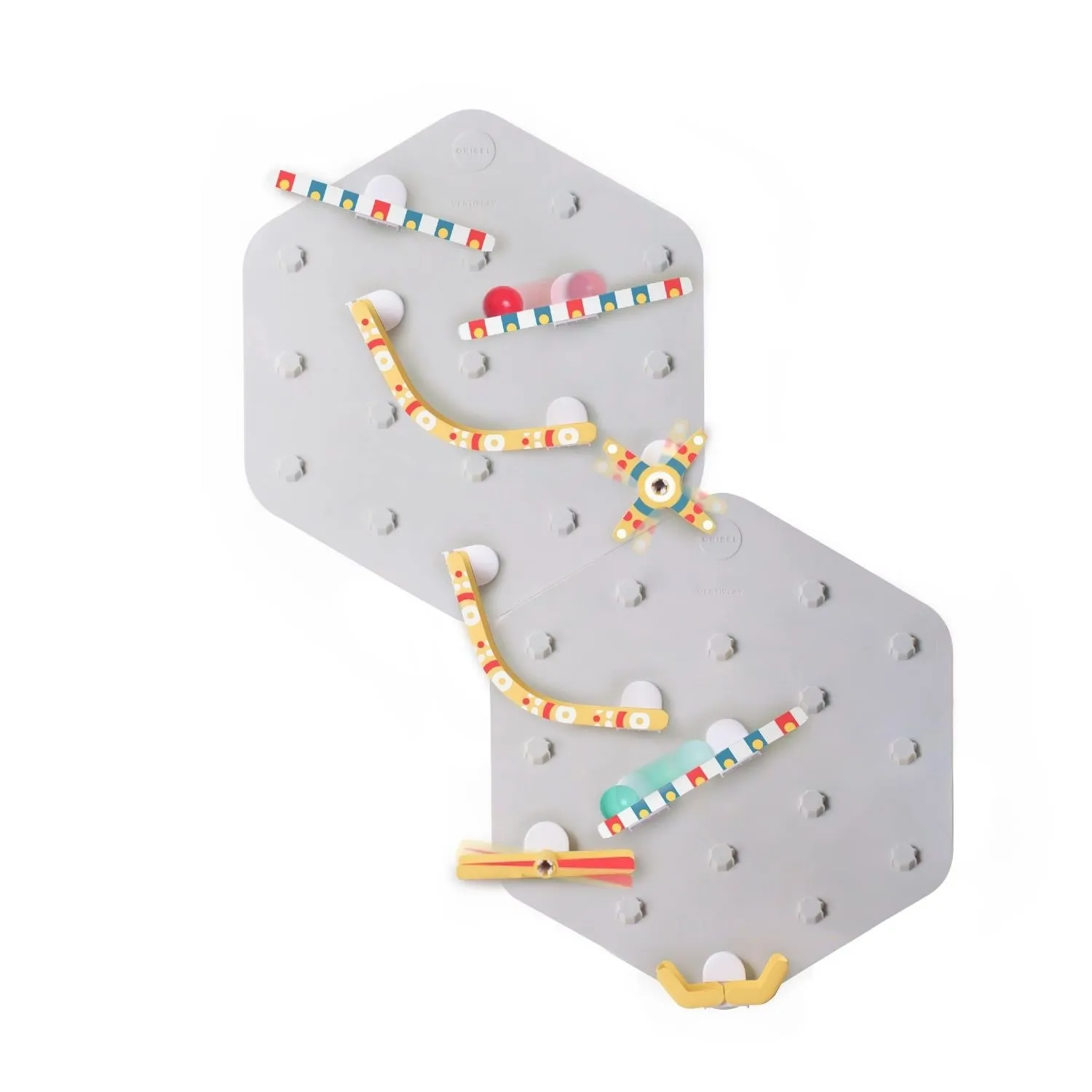 Oribel Vertiplay STEM Marble Run Wall Toy Part - 1 Base Board   1 Wooden Ball   End Connectors