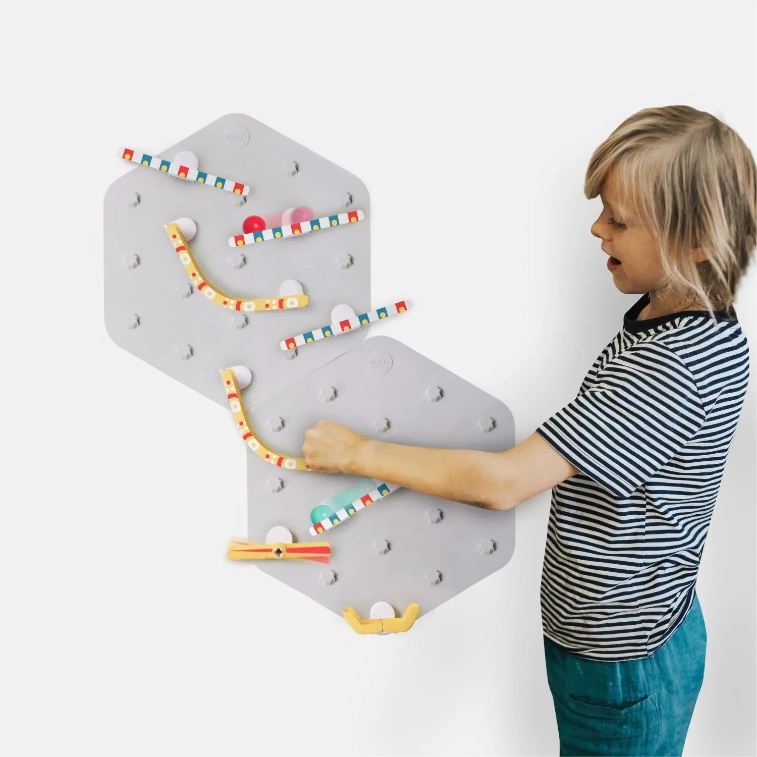 Oribel Vertiplay STEM Marble Run Wall Toy Part - 1 Base Board   1 Wooden Ball   End Connectors