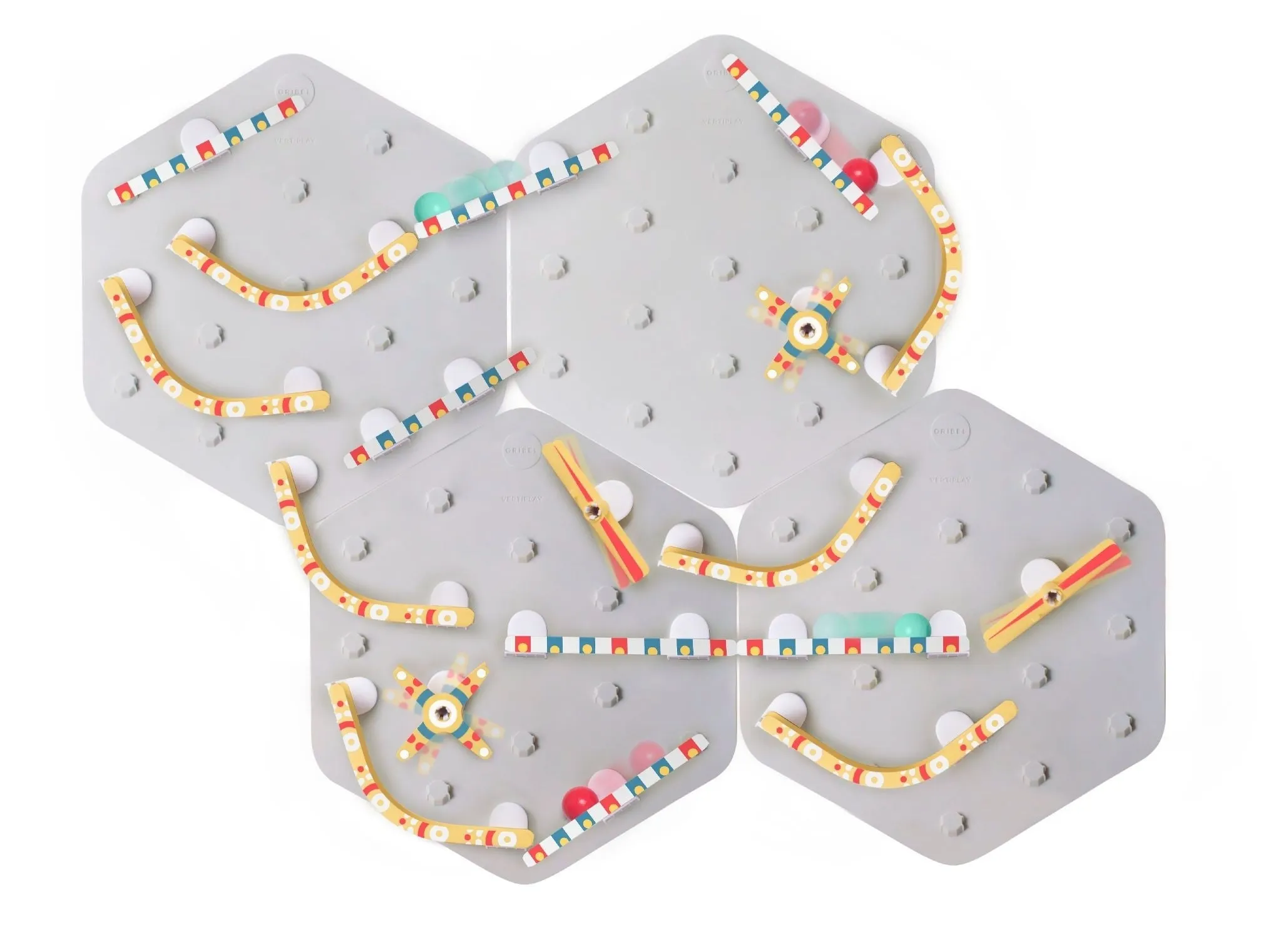 Oribel Vertiplay STEM Marble Run Wall Toy Part - 1 Base Board   1 Wooden Ball   End Connectors