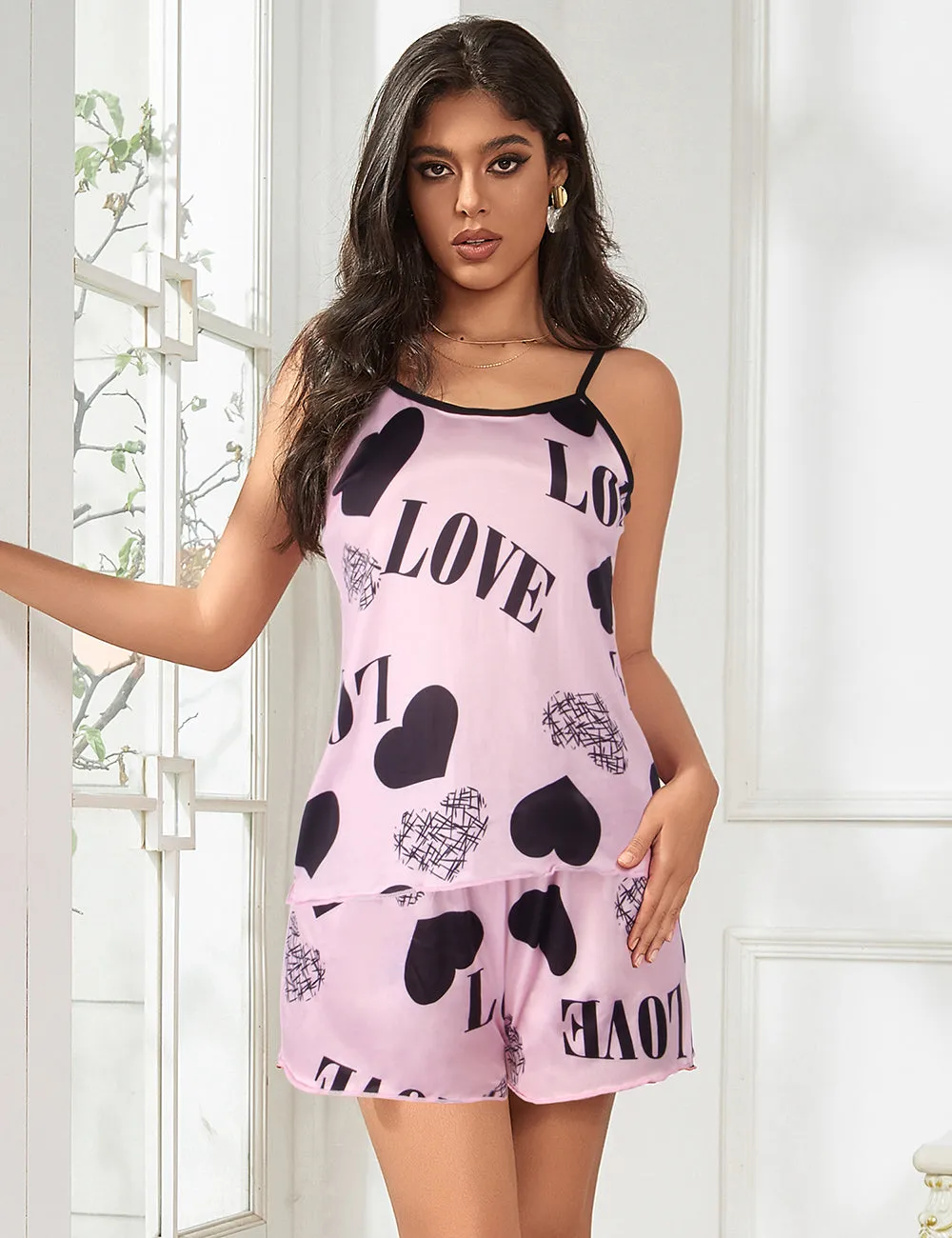 Print Suspender Home Wear Pajama Egypt Set