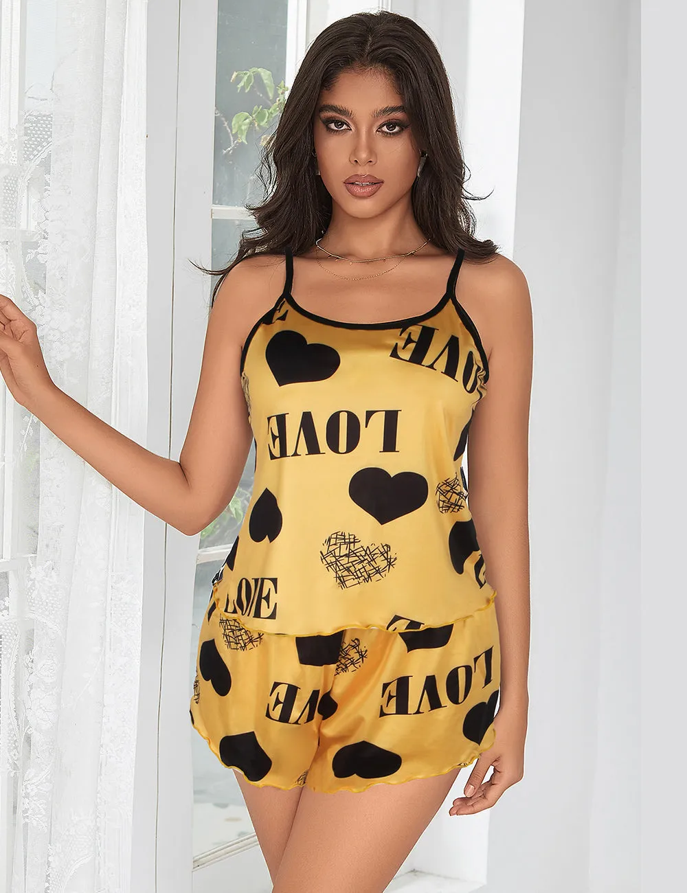 Print Suspender Home Wear Pajama Egypt Set