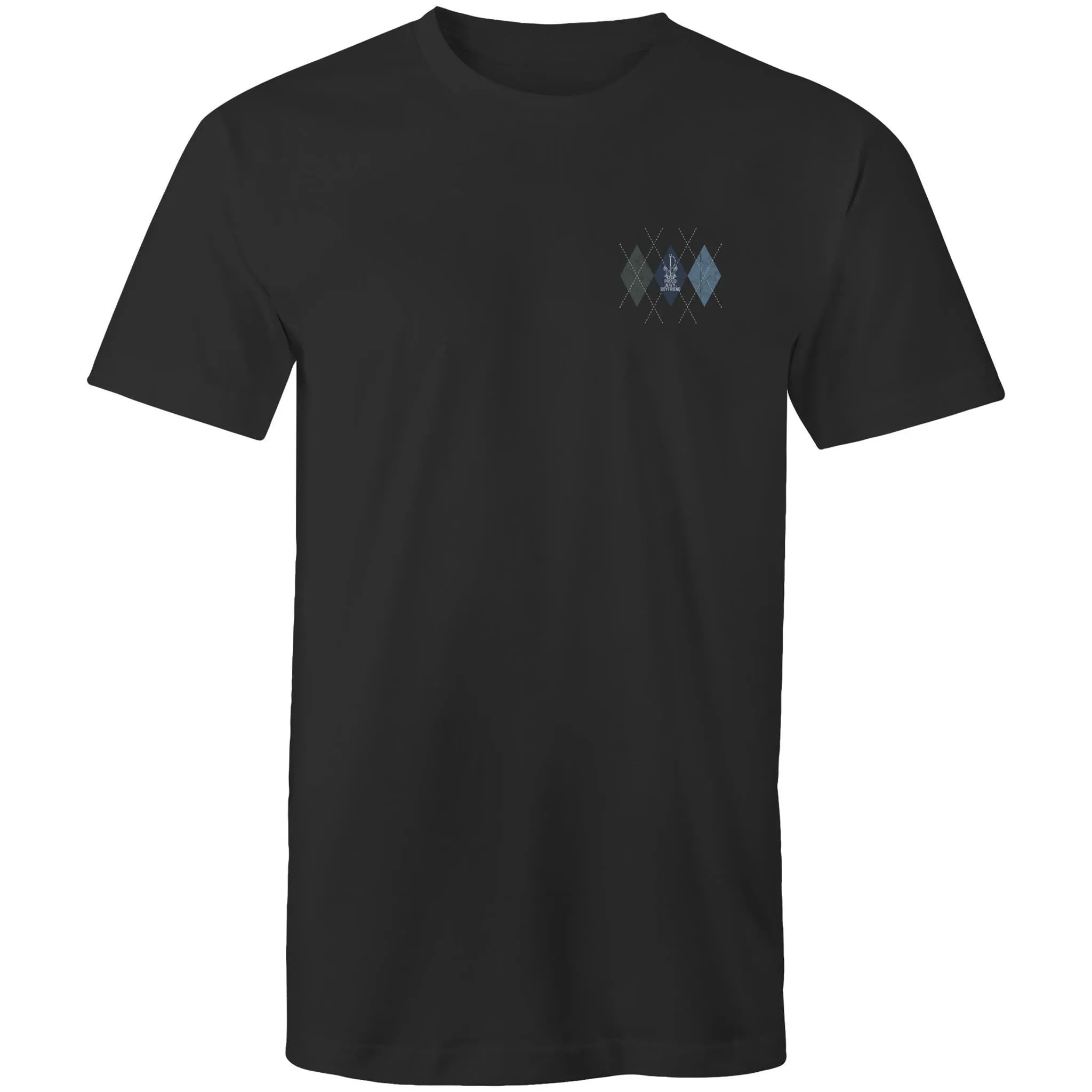 Proud Navy Boyfriend (Argyle) Men's T-shirt