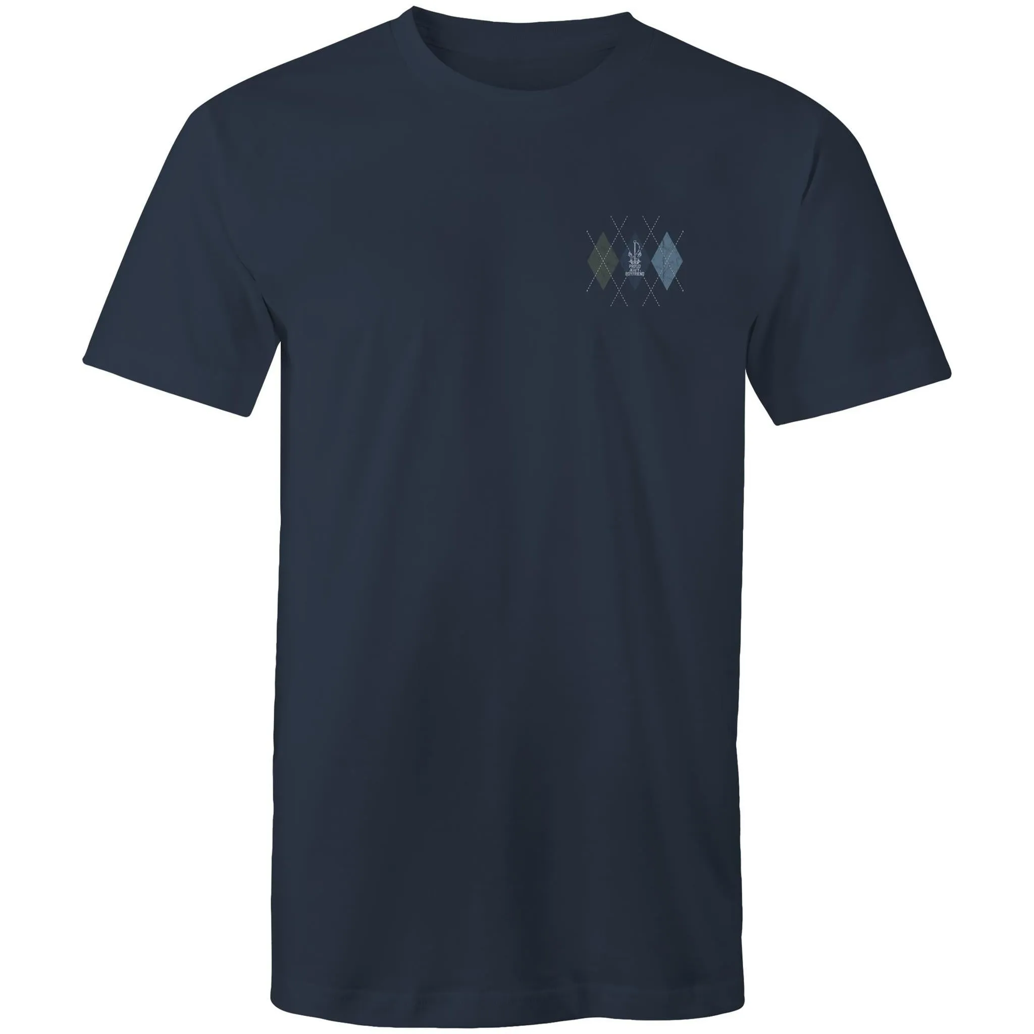 Proud Navy Boyfriend (Argyle) Men's T-shirt