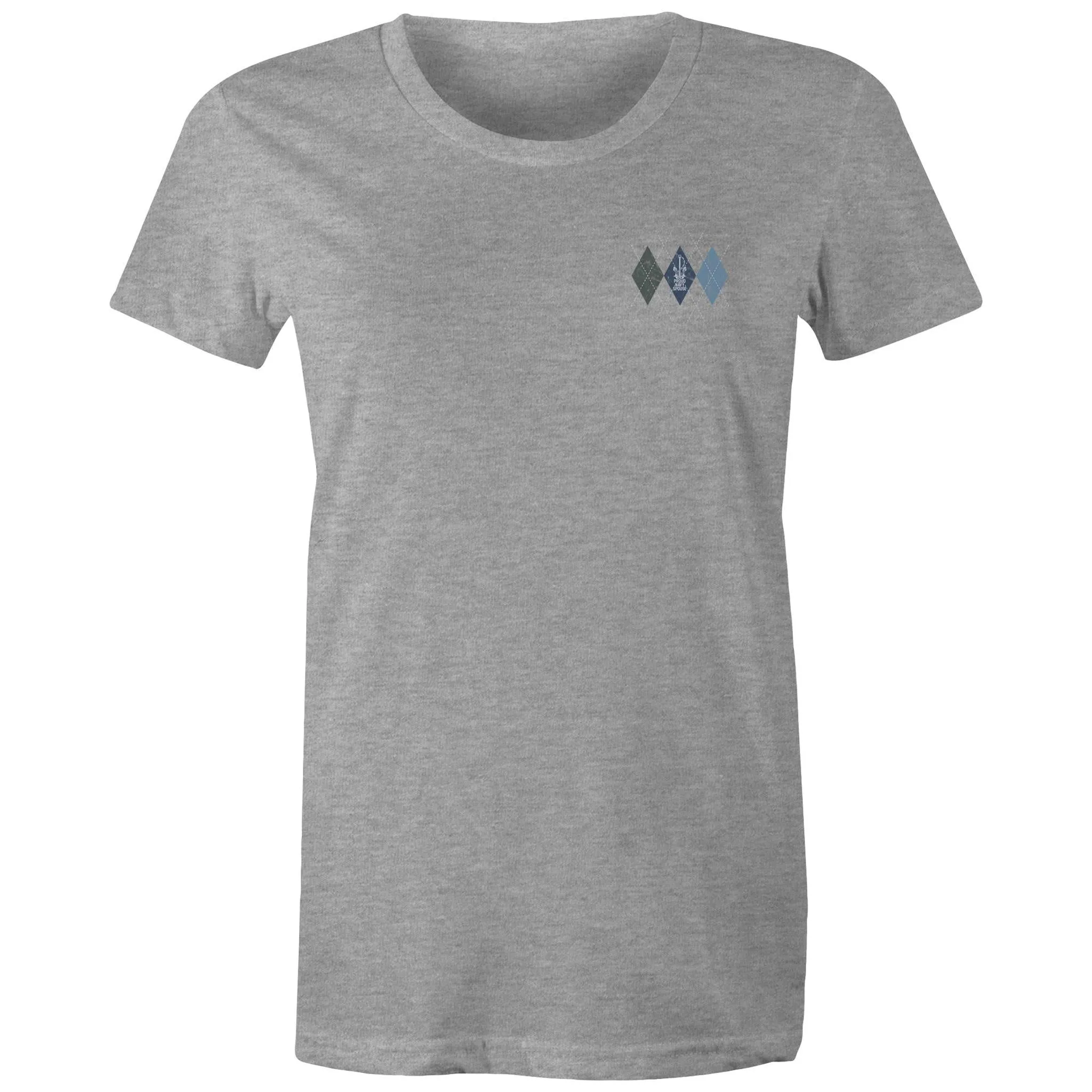 Proud Navy Spouse (Argyle) Women's T-shirt