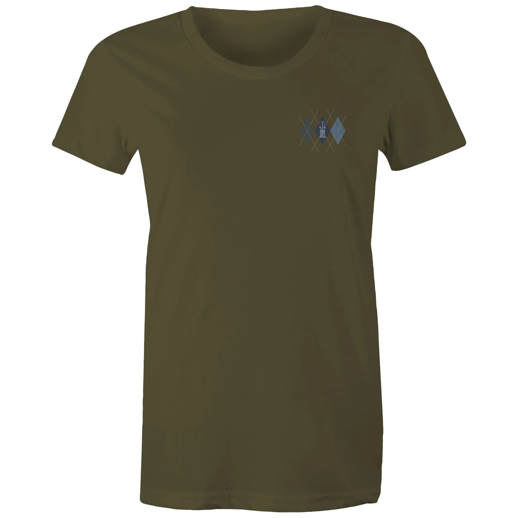 Proud Navy Spouse (Argyle) Women's T-shirt
