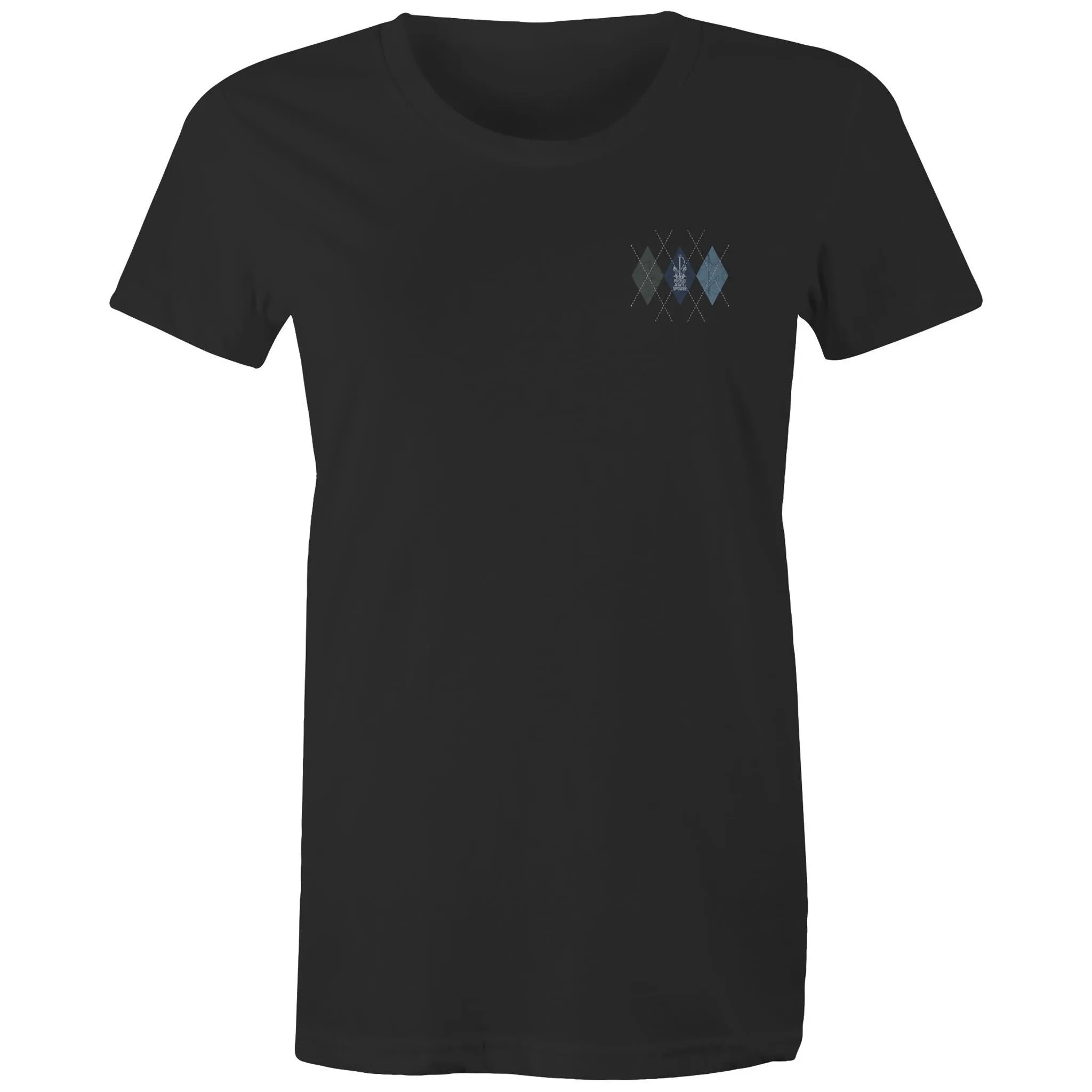 Proud Navy Spouse (Argyle) Women's T-shirt