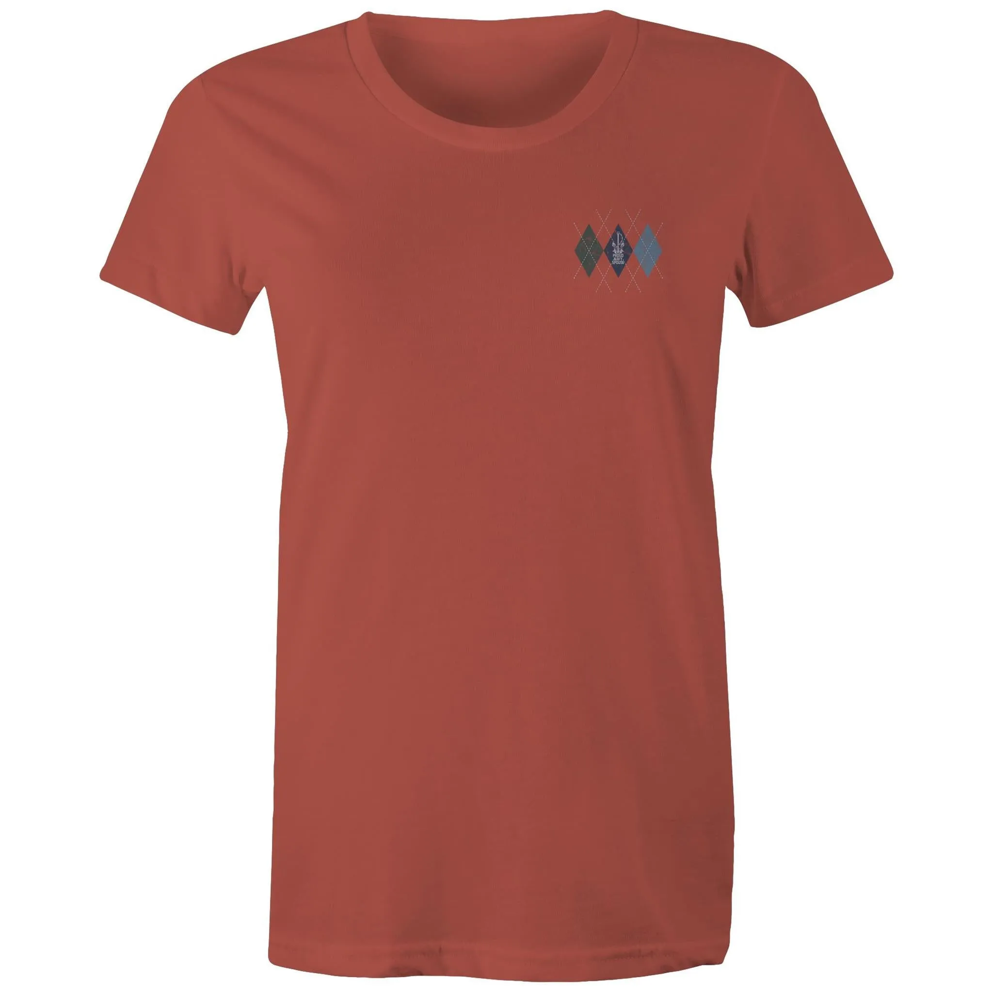 Proud Navy Spouse (Argyle) Women's T-shirt