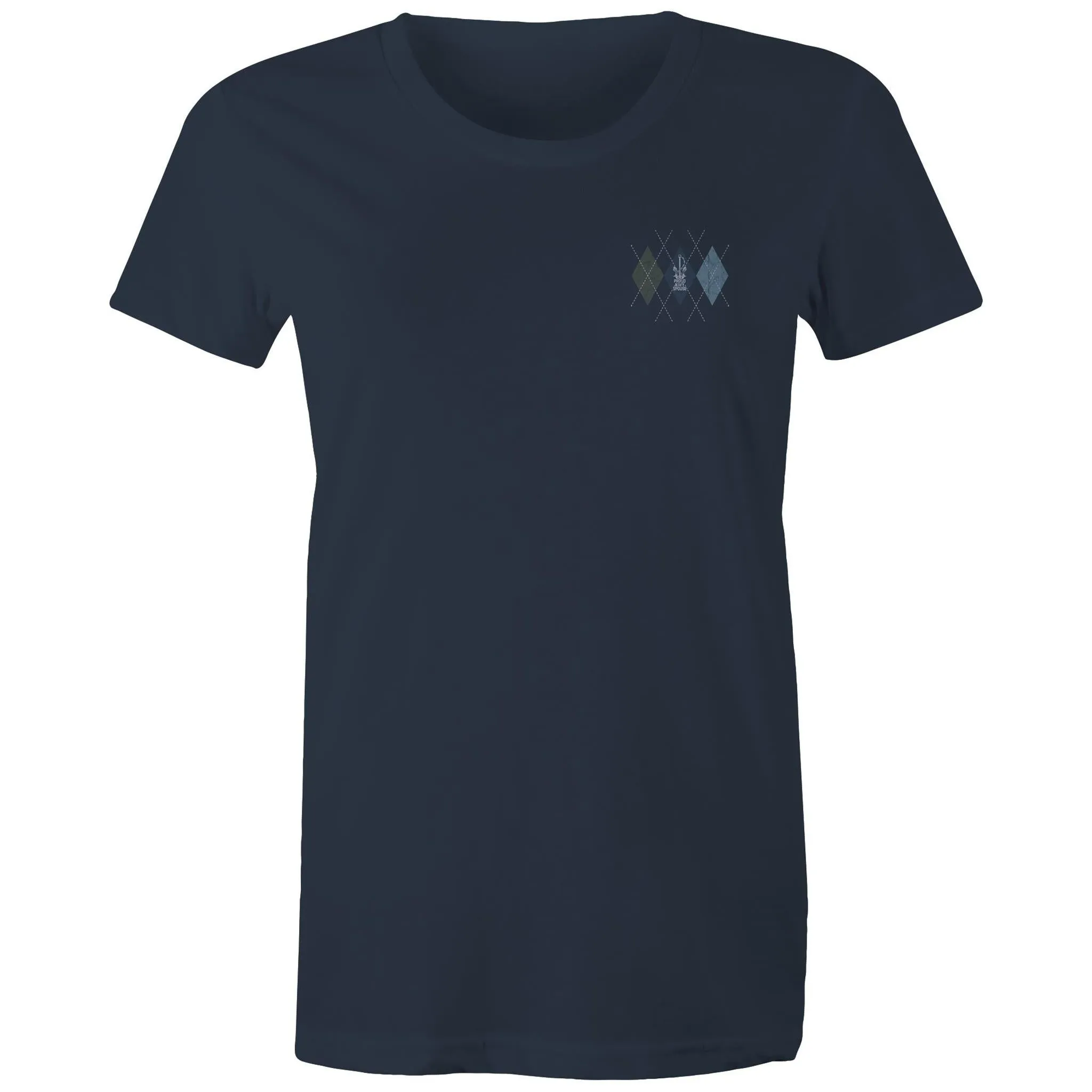 Proud Navy Spouse (Argyle) Women's T-shirt