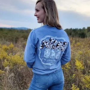 "Mason Jars and Cotton" - Blue