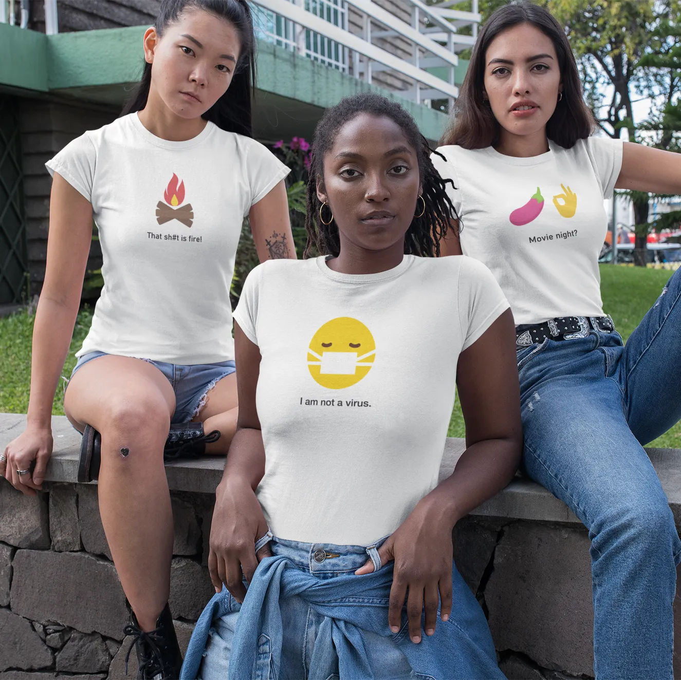 "This Sh#t Is Fire!" Short-Sleeve Emoji Unisex T-Shirt