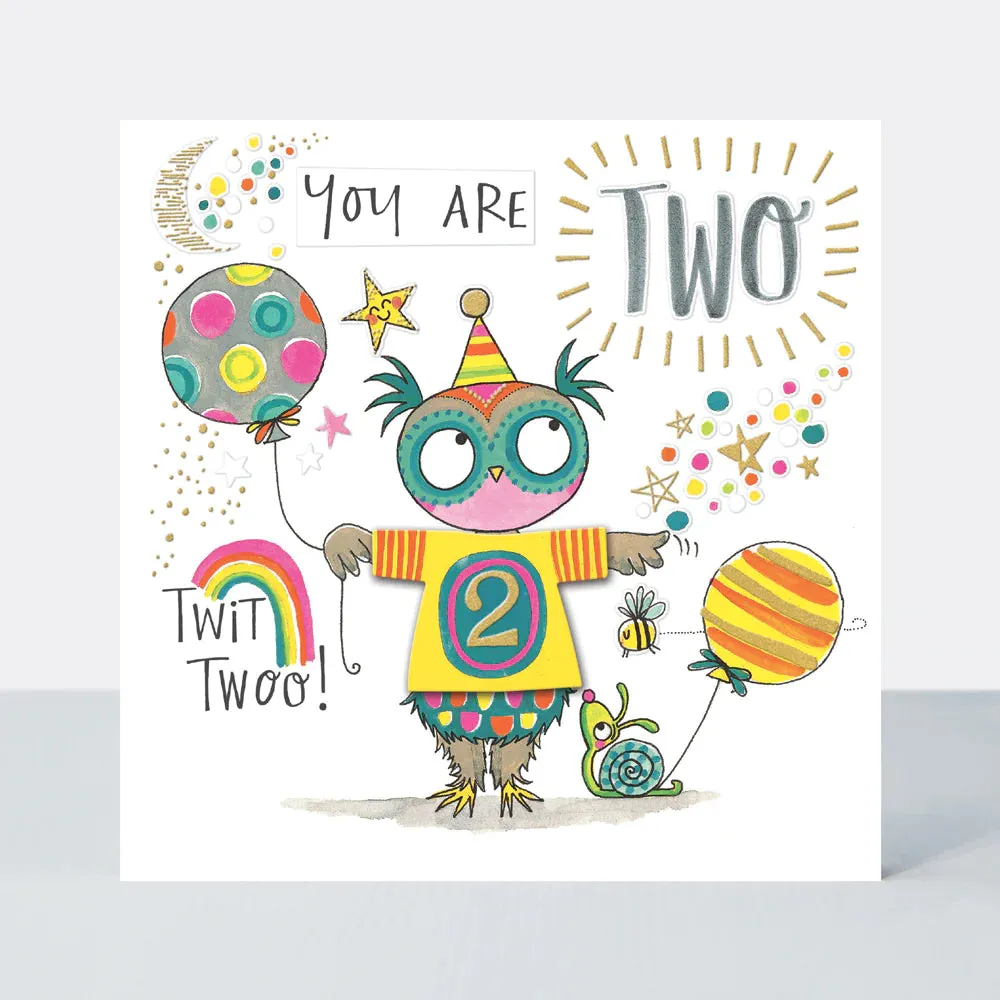 Rachel Ellen T-Party Age 2 Birthday Card