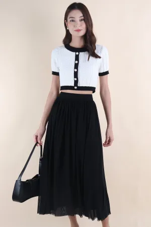 REAGAN MESH MIDAXI SKIRT IN BLACK