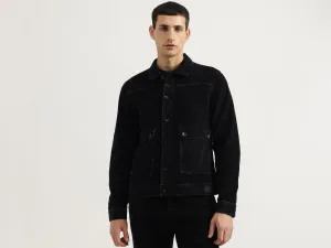 Regular Fit Spread Collar Textured Jacket