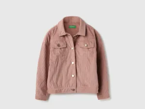 Regular Fit Spread Collar Textured Jacket