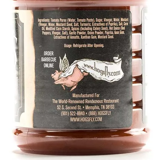 Rendezvous BBQ Sauce Mild Memphis Barbecue Sauce