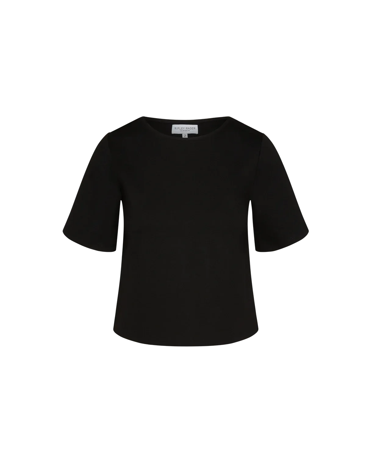 Ripley Rader Black Ponte Knit Short Sleeve Top Extended
