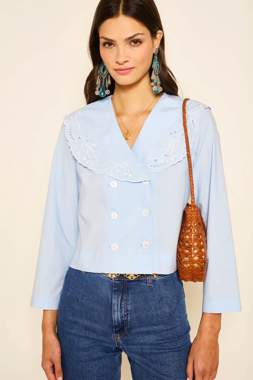 Rixo Elettrice Top - Sky Blue