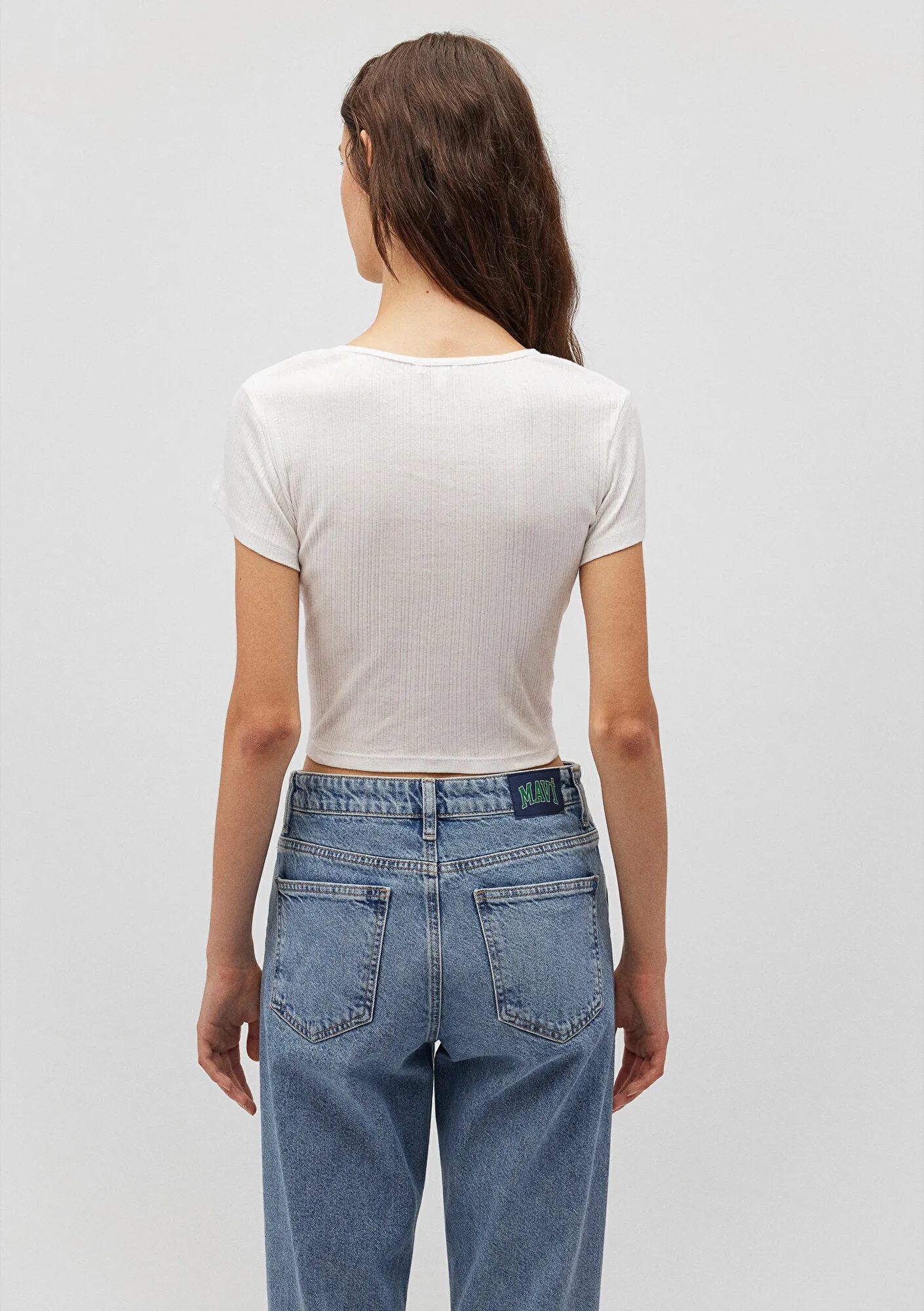 Rouched White Crop Top