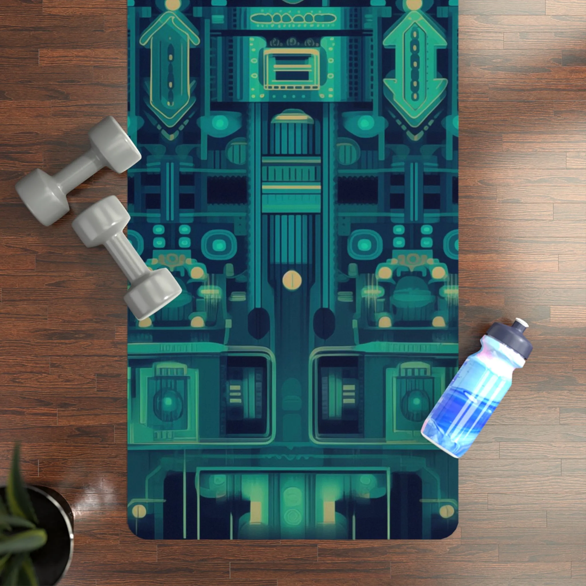 Rubber Yoga Mat- Annora Phalakasana Space Invader