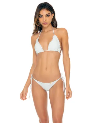 Ruffle Seamless Triangle Top Bride White