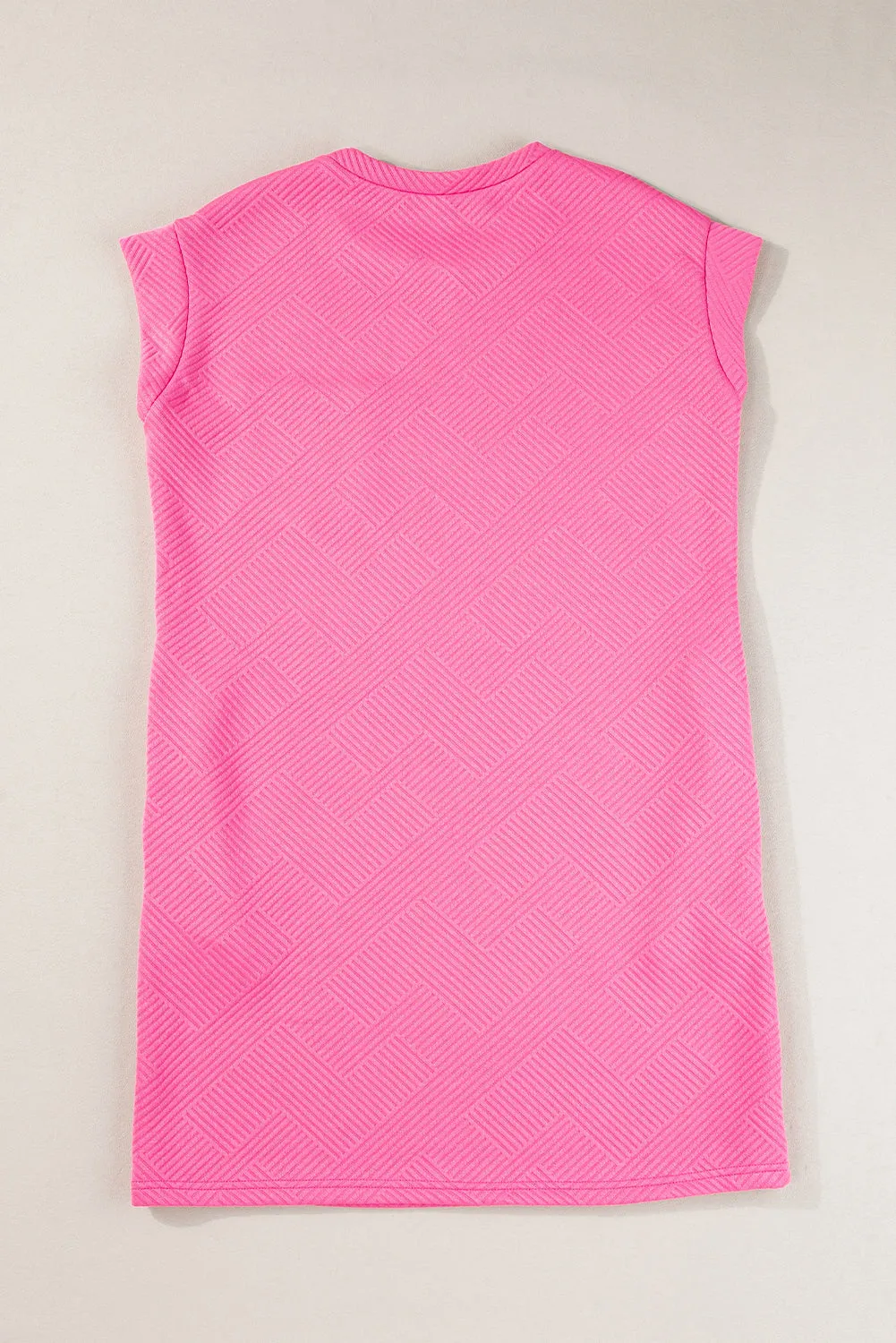 Sachet Pink Textured Cap Sleeve T Shirt Dress