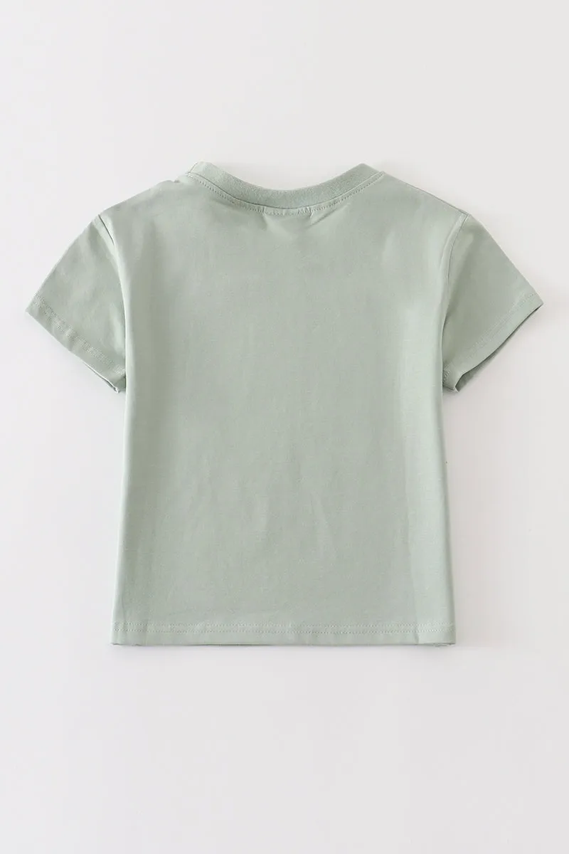 Sage Blank Basic T-shirt Adult Kids And Baby Bubble