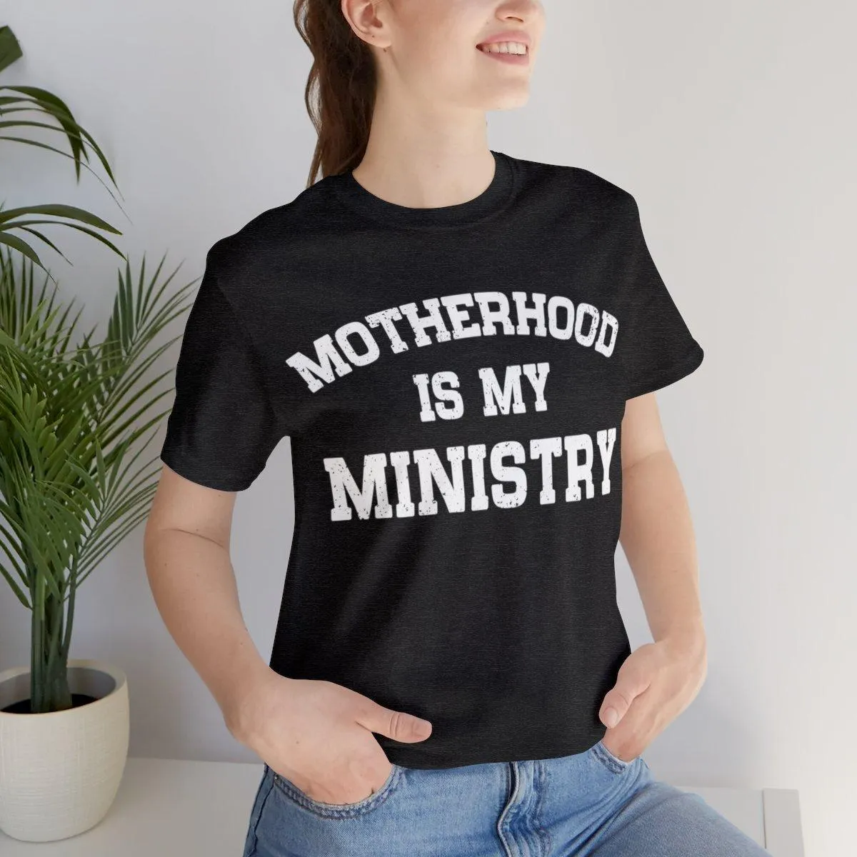 Sandjest Mom T-Shirt Motherhood Is My Ministry Gift for Women Girl Friends