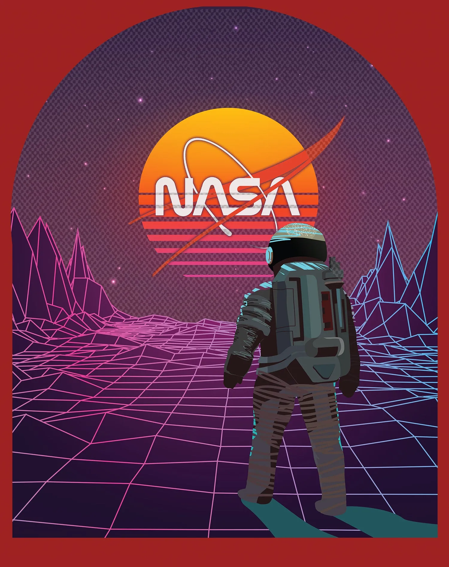 Science Space NASA Astronaut Synthwave Retro 80s Nerd Geek Official Women's T-shirt