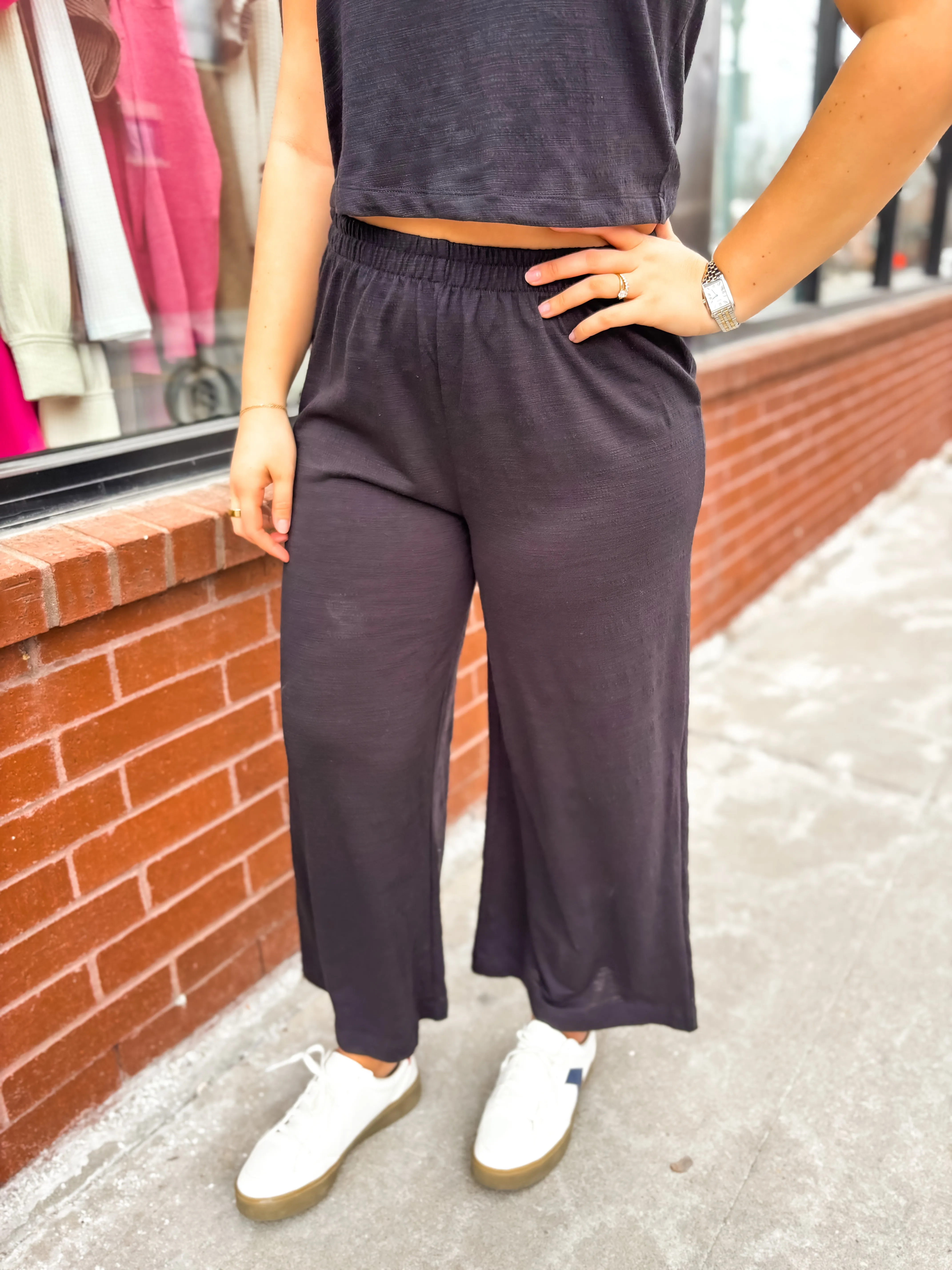 Scout Textured Slub Pant - Black